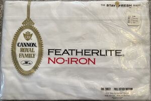Vintage Cannon Royal Family Featherlite No-Iron Full Fitted Sheet White NWT